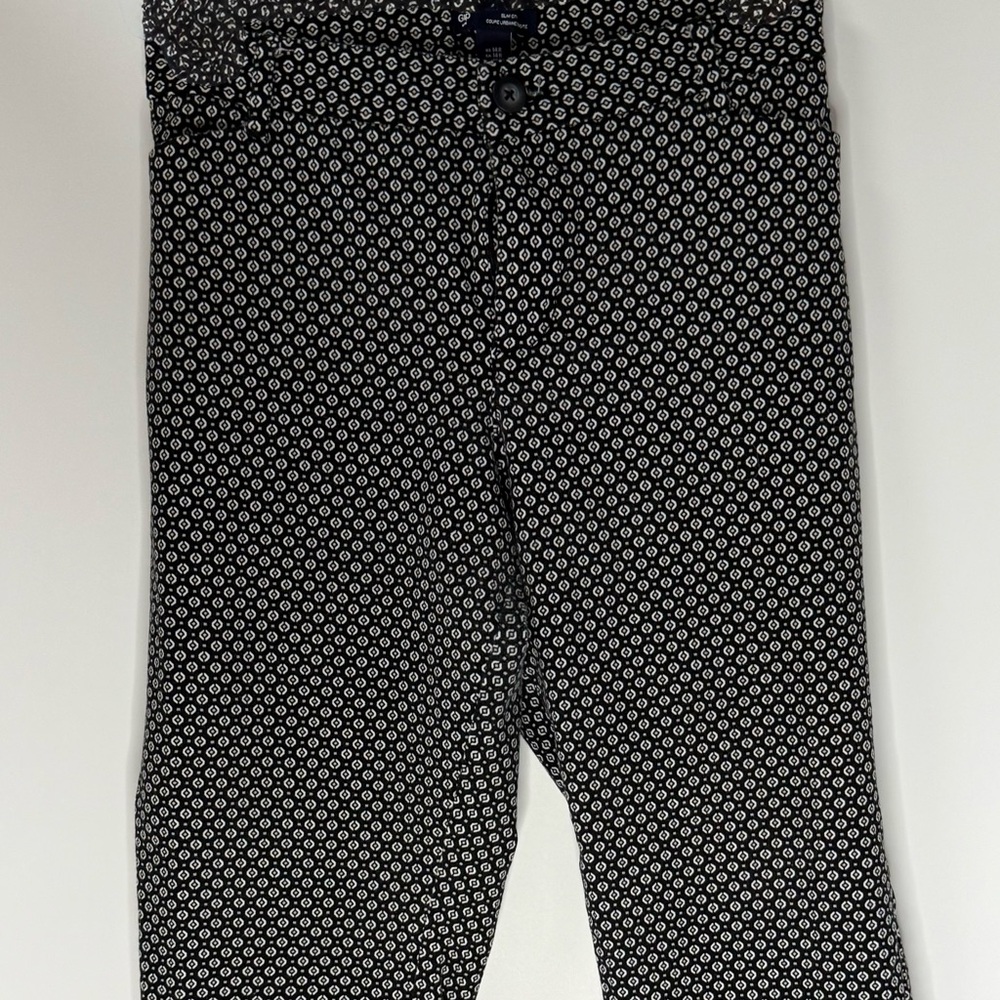Gap Slim City Coupe Urbaine Etroite Pants Black and White Stretch Size 14R